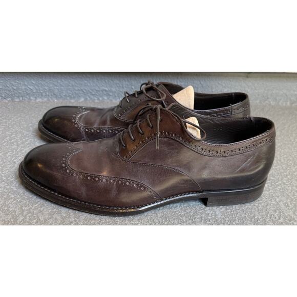 Hugo Boss Dark Brown Leather Wingtip Brogue Oxford Size 7 Italy main image 7